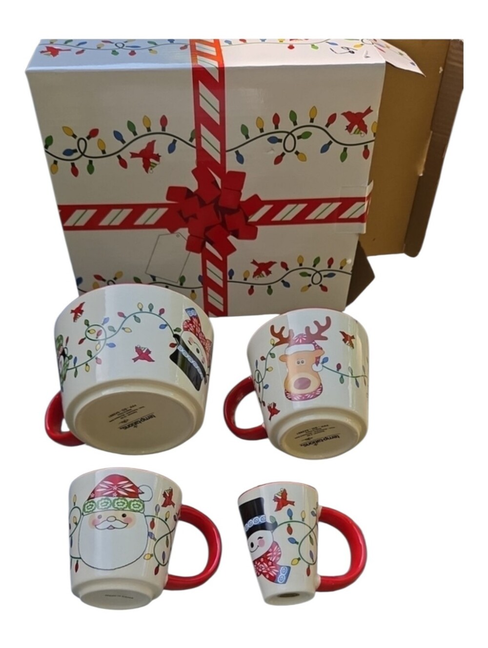 Temp-tations by Tara Christmas Character Mug Set of 4 Gift Box Santa Snowman New